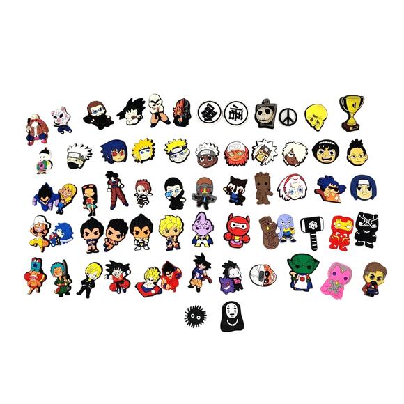 Lot of 62 Shoe Charms & Jibbitz for Crocs Marvel Anime Naruto Ghibli Funko Style - Picture 1 of 13